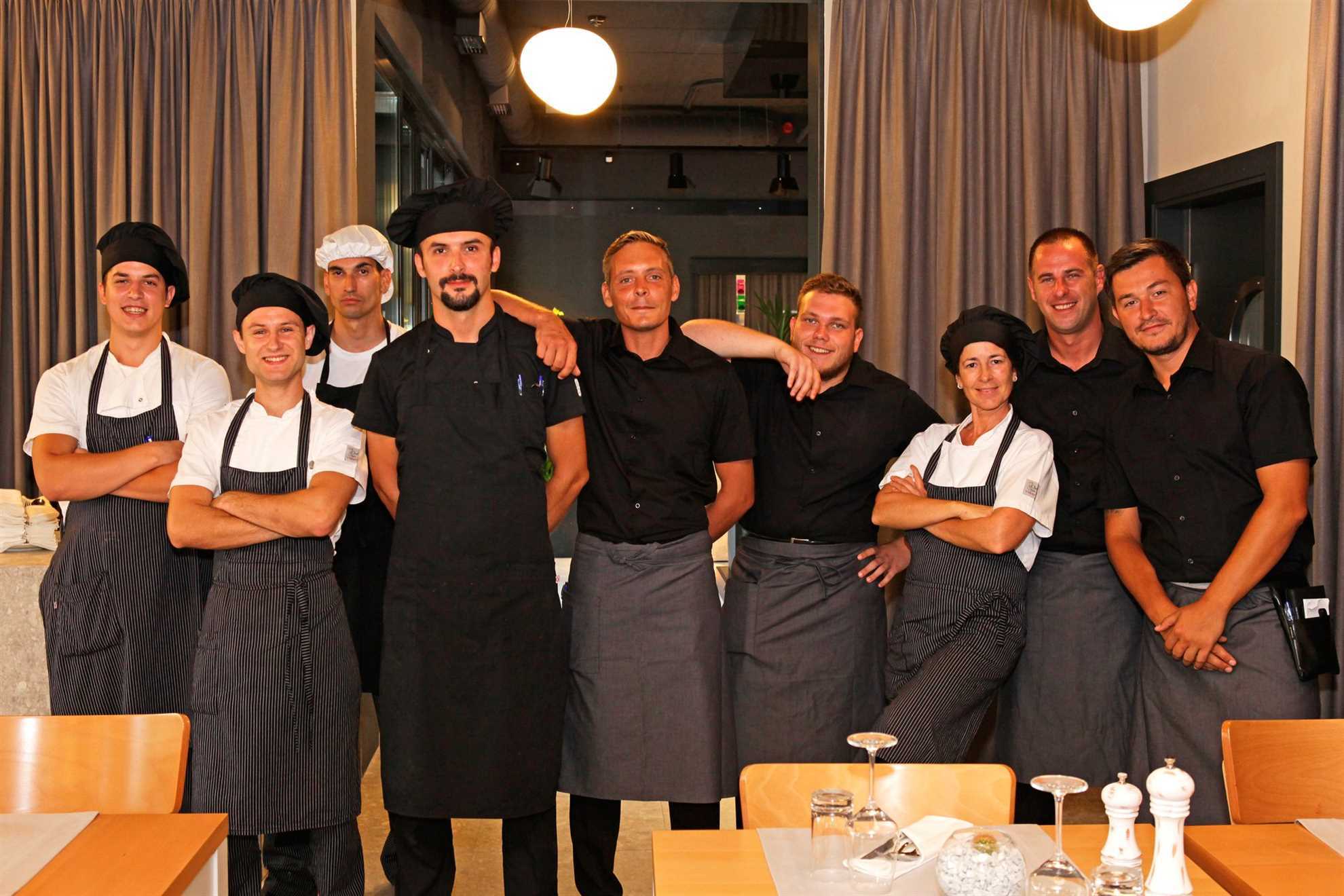 The staff of Restaurant Aria, Brac