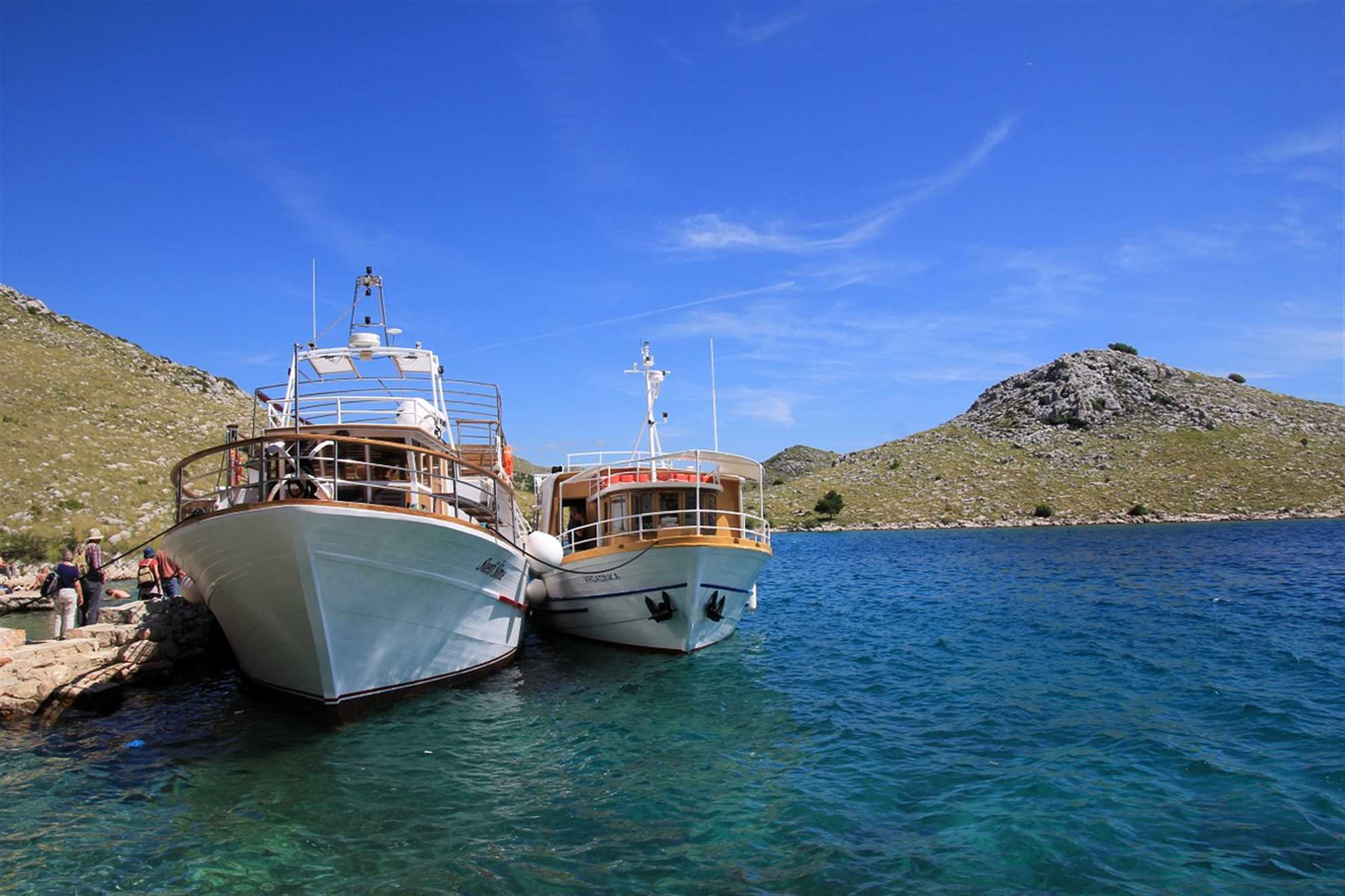 Ausflugsboote im Nationalpark Kornati